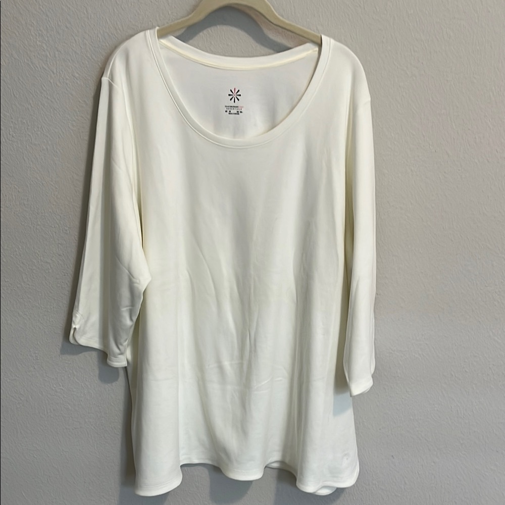 Isaac Mizrahi White Oversized Long Sleeve Tee